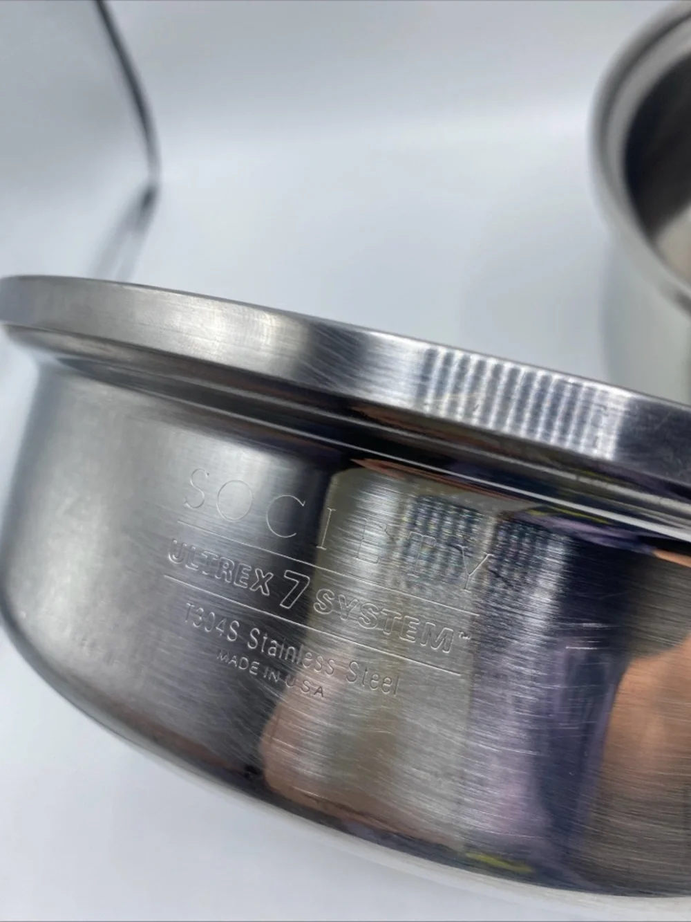 Society Sensi-Tone Cookware Ultrex 7 T304s Steamer Boiler 2 Pots Lid Stainless - Picture 4 of 8